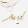 Handmade DIY Earring Making Supplies 14K Gold Plated Small Zircon Post Earrings Hooks Earring Findings Components