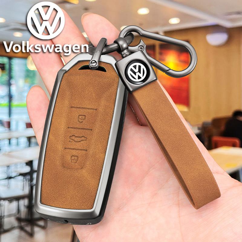 T26 Zinklegierung Leder Auto Schlüsselanhänger Hülle Für VW Volkswagen Touareg EL 2018 2019 2020 2021 2019-2023 Keyless Schlüsselanhänger Zubehör