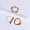 Sweet Elastic Flower Love Heart Acrylic Pearl Party Jewelry Finger Ring Set Women Ring Beaded Rings