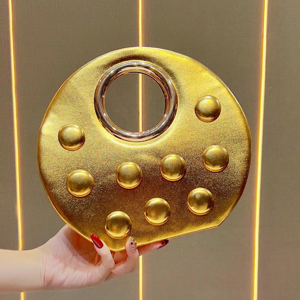 Round Evening Dress Bag, Fashionable Cross-body Handbag for Ladies, Elegant and Simple Chain Bag for Women