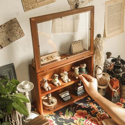 Wall Display Box Wood Cabinet Shadow Case Storage Mug Wooden Bread Organizer