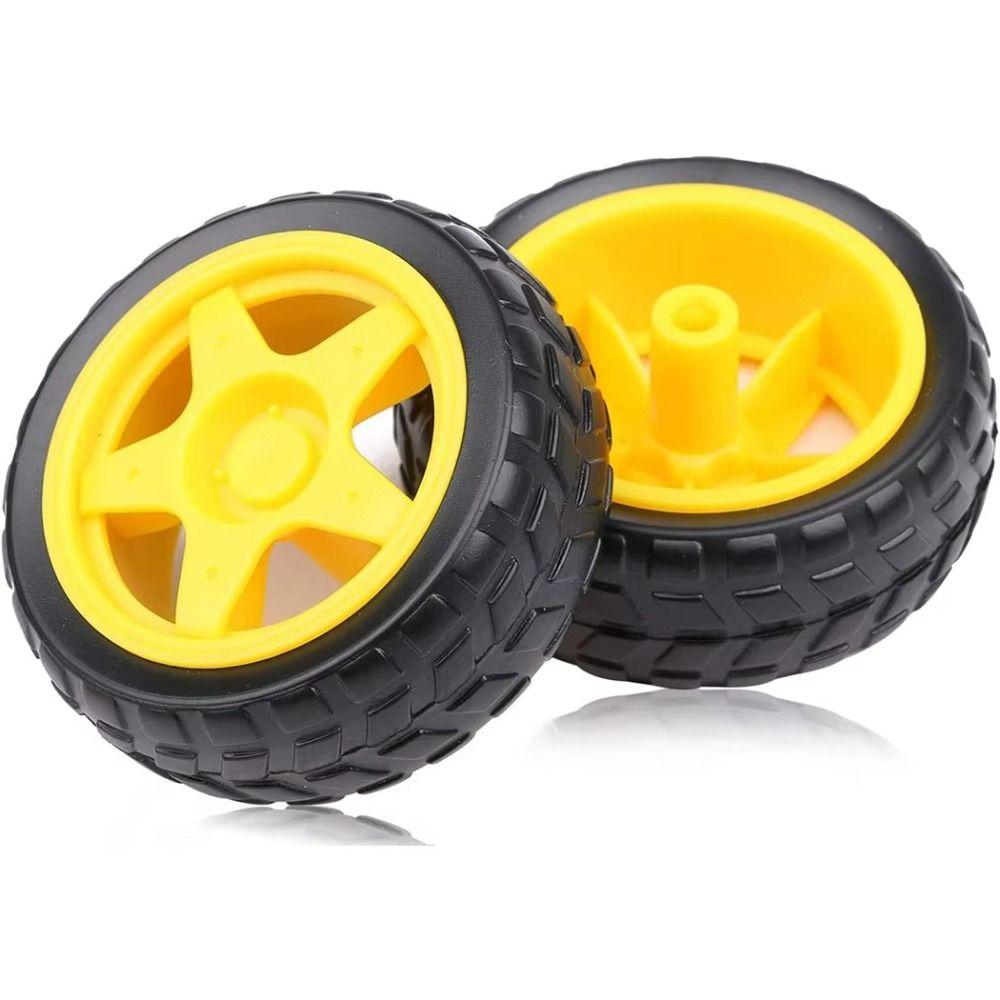 Magnetic DC Electric Motor Yellow Dual Shaft Gear Motor TT Motor Tire Wheel  Arduino Smart Car