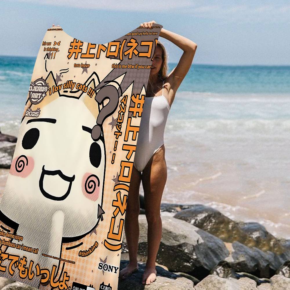 

Inoue Toro CUTE Cat Hot Anime Beach Swimming Towel Soft Absorbent Washcloth Children s Gifts for Kids Travel Camping Gym W30*H60(CM)