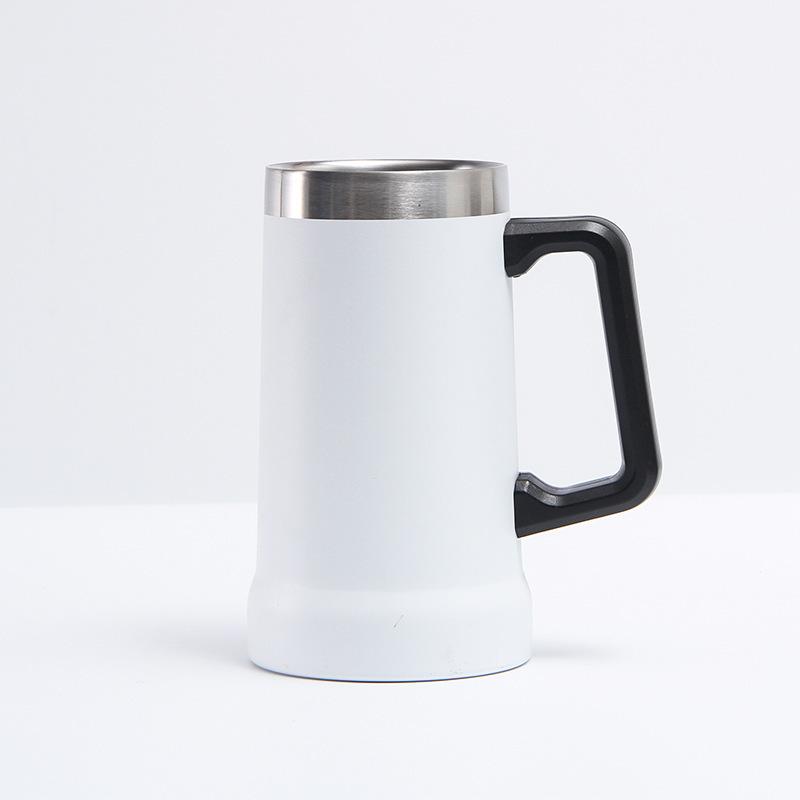 Adventure Big Grip Beer Stein Handle Powder Coated 24oz Double Wall Insulated Bottle Beer Mug Stainless Steel Tumbler