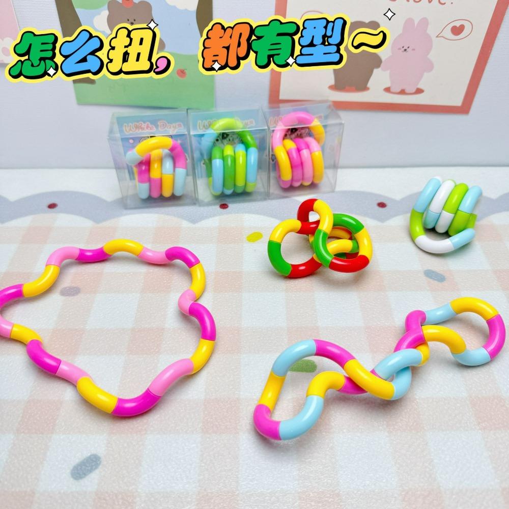 18 Section Tangle Twisty Fidget Toy, Colorful Sensory Anxiety Relief Finger Toy, Stress Relief Brain Teaser for Kids & Adults