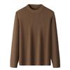 Herrenpullover aus 100 % reiner Wolle, dick gestrickt, Rundhalsausschnitt – warm, weich, bequeme Winter-Basisschicht (2025)