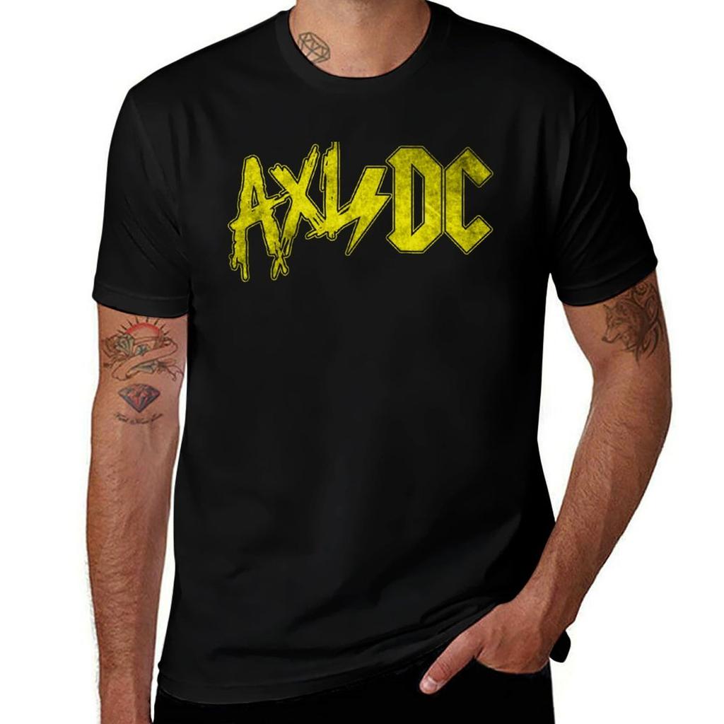 Axl/DC Gelbes Logo Modernes T-Shirt Herren T-Shirt Luxus T-Shirts für Herren Grafik-T-Shirts Bedruckte T-Shirts für Herren T-Shirt