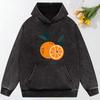 Delicious Orange Pattern  Print Women Snow Wash Hoodies Fashion Oversize Top Sportswears All-Match Cotton Hoody