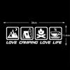 Love Camping, Love Life. Car Sticker Decoration Waterproof For Window And Bumper Stickers Of Cars, Trucks And Motorcycles