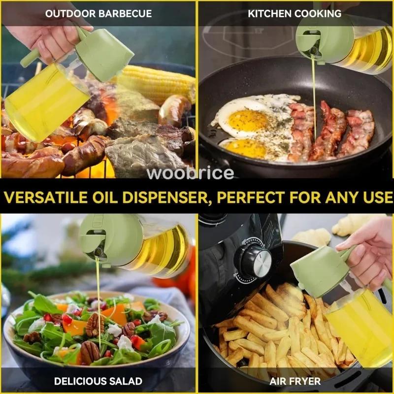 2 in 1 Kitchen Oil Spray Glass Oil Sprayer Bottle Multifunction Bottle Cooking BBQ Oil Dispensers Olive Oils Spray Kitchen Tool