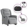 Electric Massage Chair with Rising Function Light Grey Fabric
