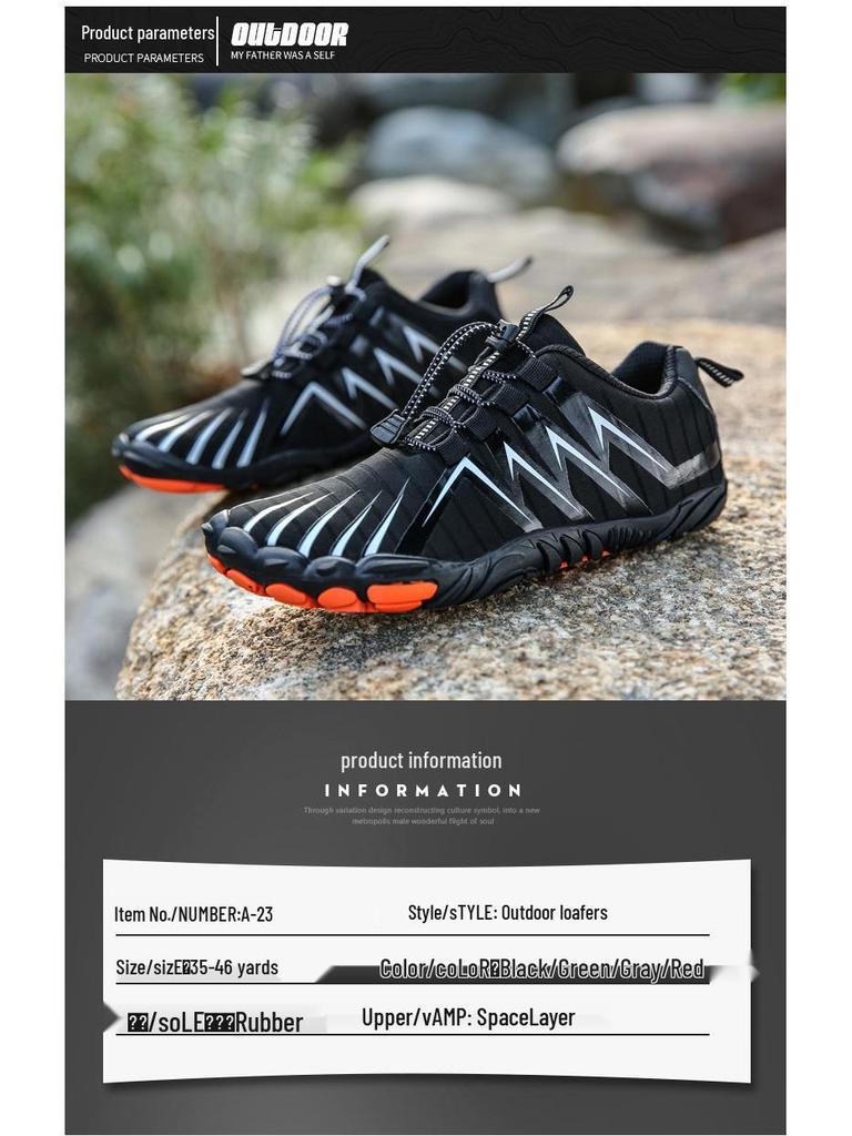 Men's 2024 Outdoor Five-Finger Barefoot Shoes for Hiking, Surfing, Rafting, Climbing, and Wading