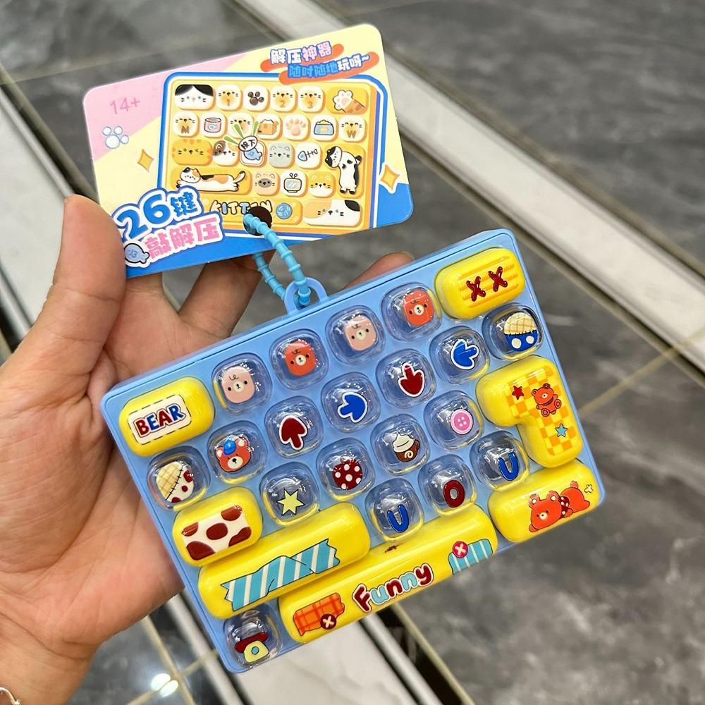 Clear Key Sounds Mechanical Fidget Keyboard Press-Type Mini Keyboard Charm Toy Backpack Pendant