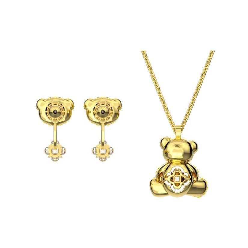 Swarovski Teddy Lucky Bear Earring Set Crystal Cubic Zirconia Necklace Women Jewelry 5643798