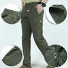 Men Solid Color Quick Dry Thin Multi-pocket Long Cargo Pants Outdoor Trousers