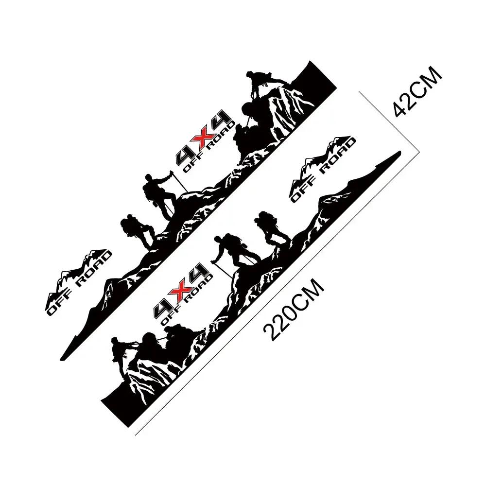 Boční nálepka na dveře pickupu pro Velkou zeď GWM Pao Poer Wngle Truck 4X4 Off Road Samolepky na auto Vinyl Decor Cover Autopříslušenství
