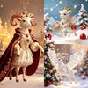 3/4/5PCS Acrylic Goat Pendant 2D Flat Animal Hanging Decoration  Holiday Party Decor