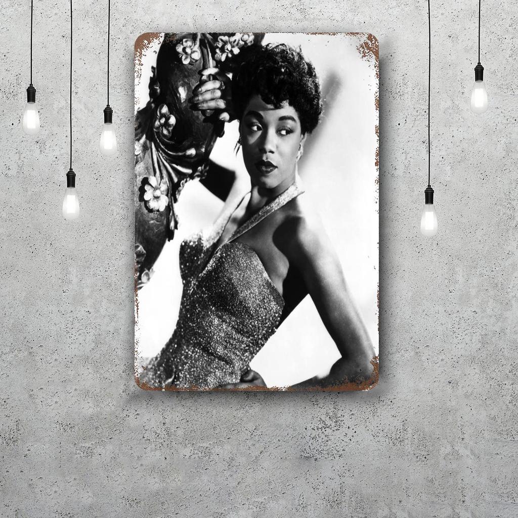 Mfoever Tin Sign Sarah Vaughan Retro Vintage Tin Sign Poster Decorative Plaque Metal Plate Wall Decor
