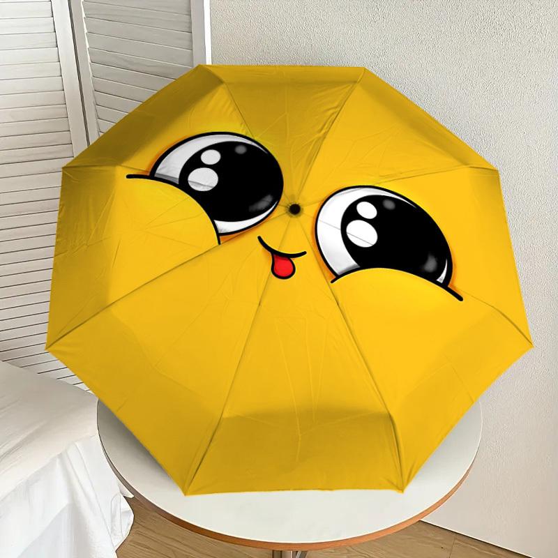 1PC Eyes Tongue Umbrella-8-Rib Reinforced, Automatic Open, Lightweight & Durable, Cute Fashion Accessory for Outdoor, Beach, or Casual Use, Beach Umbr