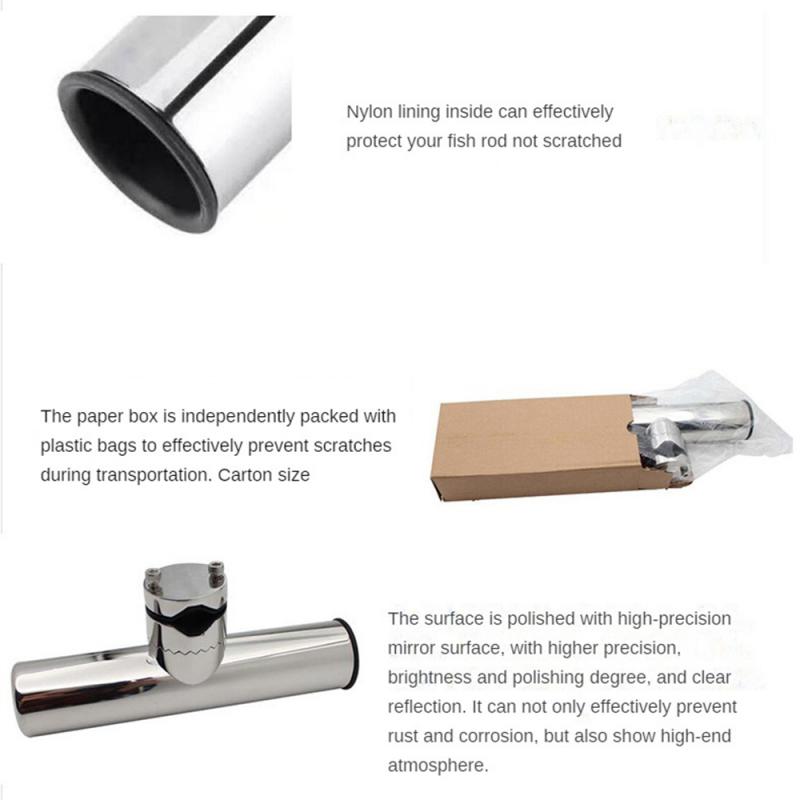 Stainless Steel Stand Clamp On Fishing Rod Sea Fishing Rod Holder Boat Yacht Adjustable Fish Rod Holder Accessories Hardware