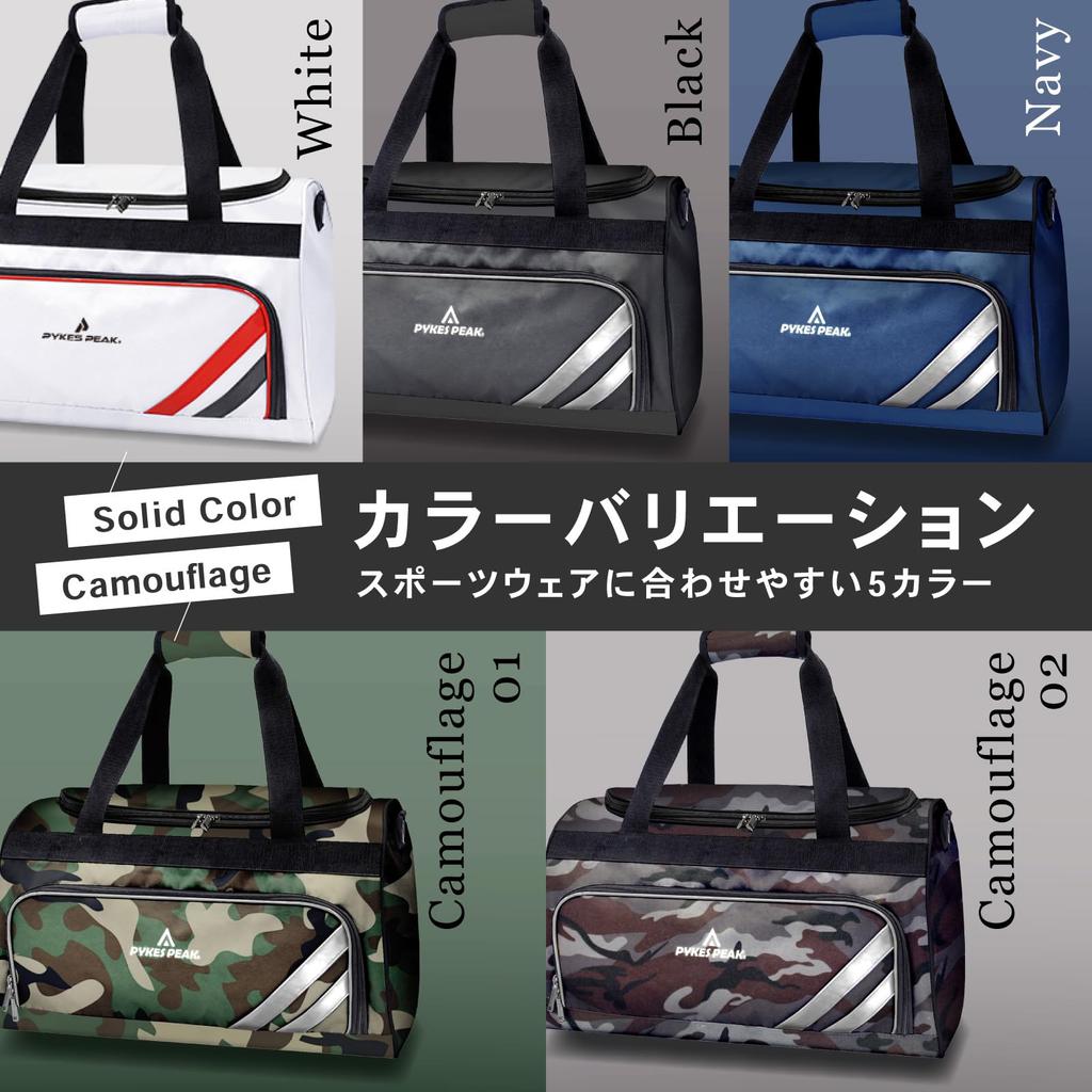 [PYKES PEAK] Boston bag 30L Sports bag Golf bag Gym Travel Large capacity Waterproof [With shoe pocket] Men's Women's