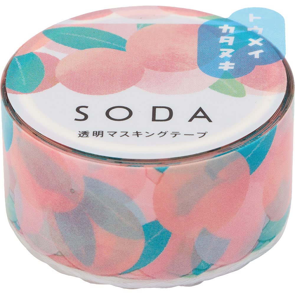 Kingjim Masking 20mm width Tape, Soda, Transparent, Peach, CMTD20-001,