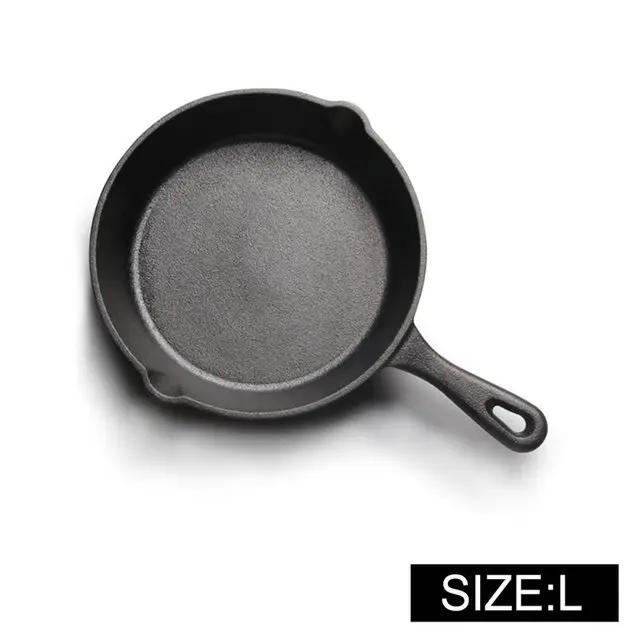 Cast Iron Frying Pan 14/16/20cm Non-stick Fried Steak Pot Egg Pancake Skillet for Gas Induction Cooker Universal Cookware