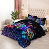 Mushroom Comforter Set Colorful Sparkle Natural Wild Fungus Bedding Set Botanical Plants Duvet Set Butterfly Comforter