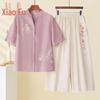 Xiao Fu Women's Summer Short-Sleeve T-Shirt & Casual Two-Piece Set