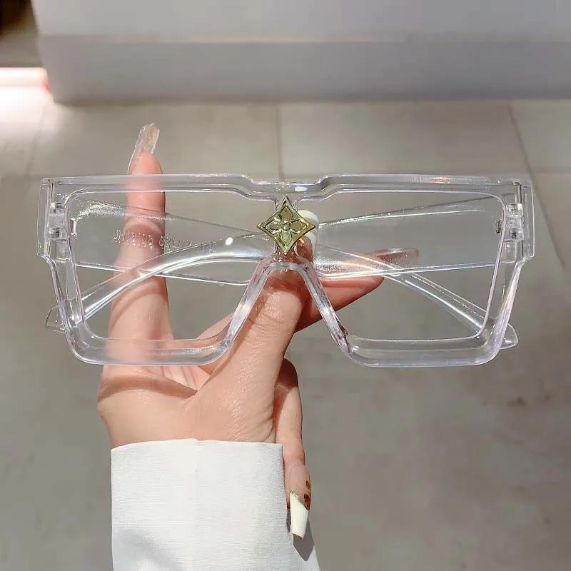 

New Big Frame Square Sunglasses Women For Men Male Luxury Brand Designer Star Sun Glasses Vintage Driving Steampunk Shades Uv400 As the picture