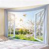 Window View Tapestry Wall Hanging, Scenic Nature Landscape Backdrop, Artificial Window Wall Decor for Bedroom Living Room
