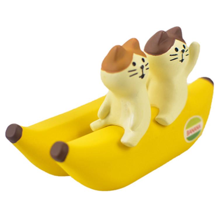 Japanese Zakka Girly Heart Banana Cat Business Card Holder - Cute Gift Ornament