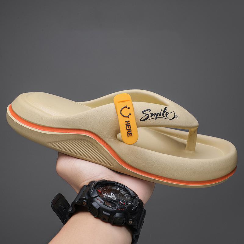 Summer New Korean Style Fashion Casual Men's Flip Flops Outdoor Beach Sandals Trendy Men's Slippers