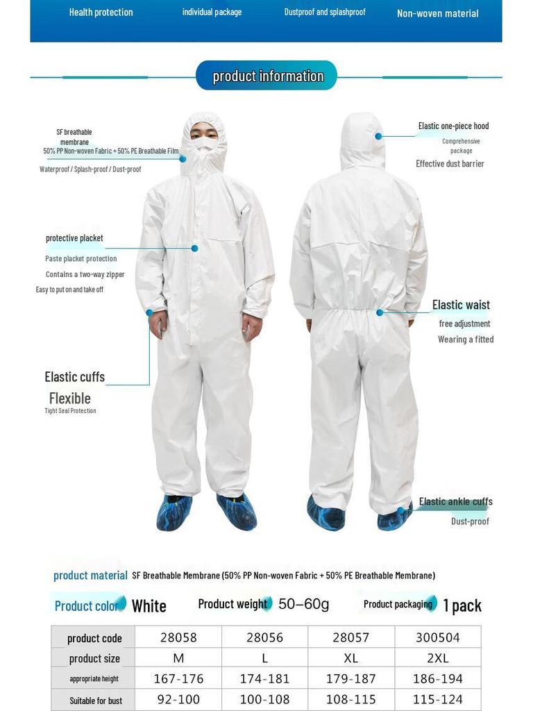 Disposable Full-Body Protective Suit