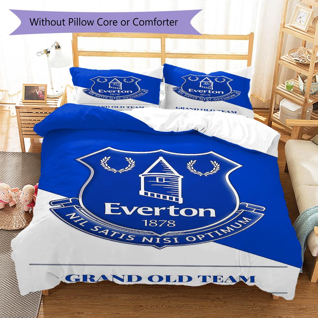 Everton Logo  Pattern Bedding Quilt Set Quilt Cover Pillowcase Home Decoration Birthday Gift (1 * Duvet Cover + 2 * Pillowcase, Without Core)