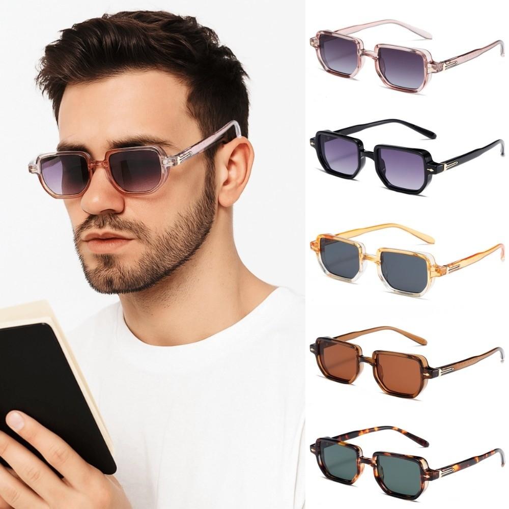 Punk Square Frame Glasses Small Frame UV400 Eyewear Retro Sun Glasses  Business