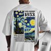 Herren Sommer Baumwolle modisch lässig locker Tribut Van Gogh berühmtes Gemälde gedruckt Rundhals kurzärmliges T-Shirt