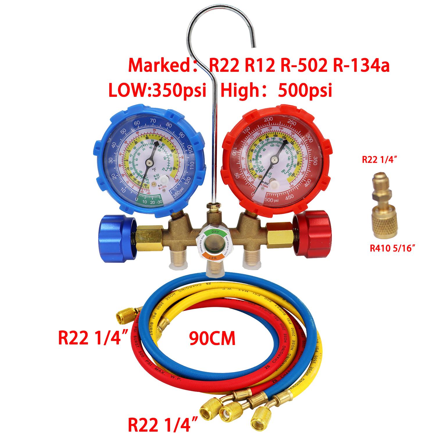 

R22 R12 R502 R-134a automobile air conditioner refrigerant pressure display fluoride refrigeration automobile repair tool