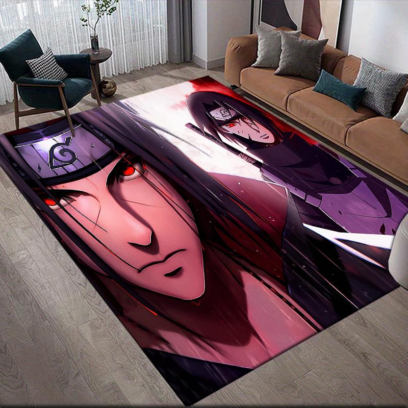 Uchiha Itachi Theme Illustration Square Area Rug, Non-Slip Floor Mat for Bedroom, Perfect Gift for Itachi Fans.chl