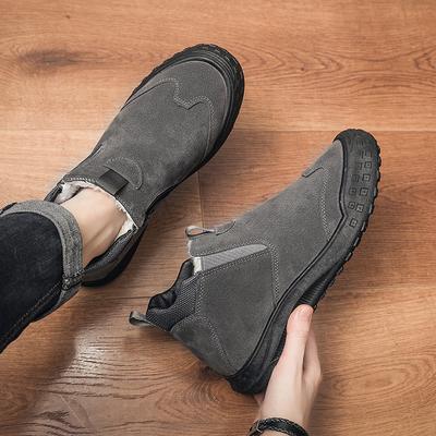 Men's Warm Snow Boots Fur Lined Waterproof Winter Shoes Anti-Slip Lightweight Platform Thick Fleece Lining Ankle Boot for Men