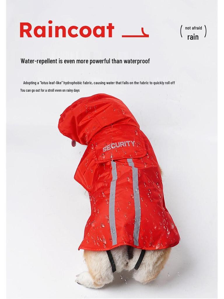 Reflective Waterproof Dog Raincoat for Small and Medium Pets - Leashable Outdoor Rainy Day Gear