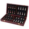 Extra-Large Chess 45Cm/ 17.7-Inch Wooden Folding Chessboard, High-End Metal Large Zinc Alloy + Wooden Chess Pieces High-End Gift