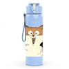 1PC Excited Fox Cartoon Illustration 750ml Color Plastic Sports Water Bottle Leakproof Flip Straw Lid Suitable for Sports Office Home Use