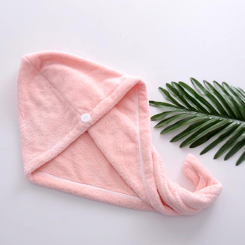 Soft Absorbent Coral Fleece Hair Towel & Cute Shower Cap Headband
