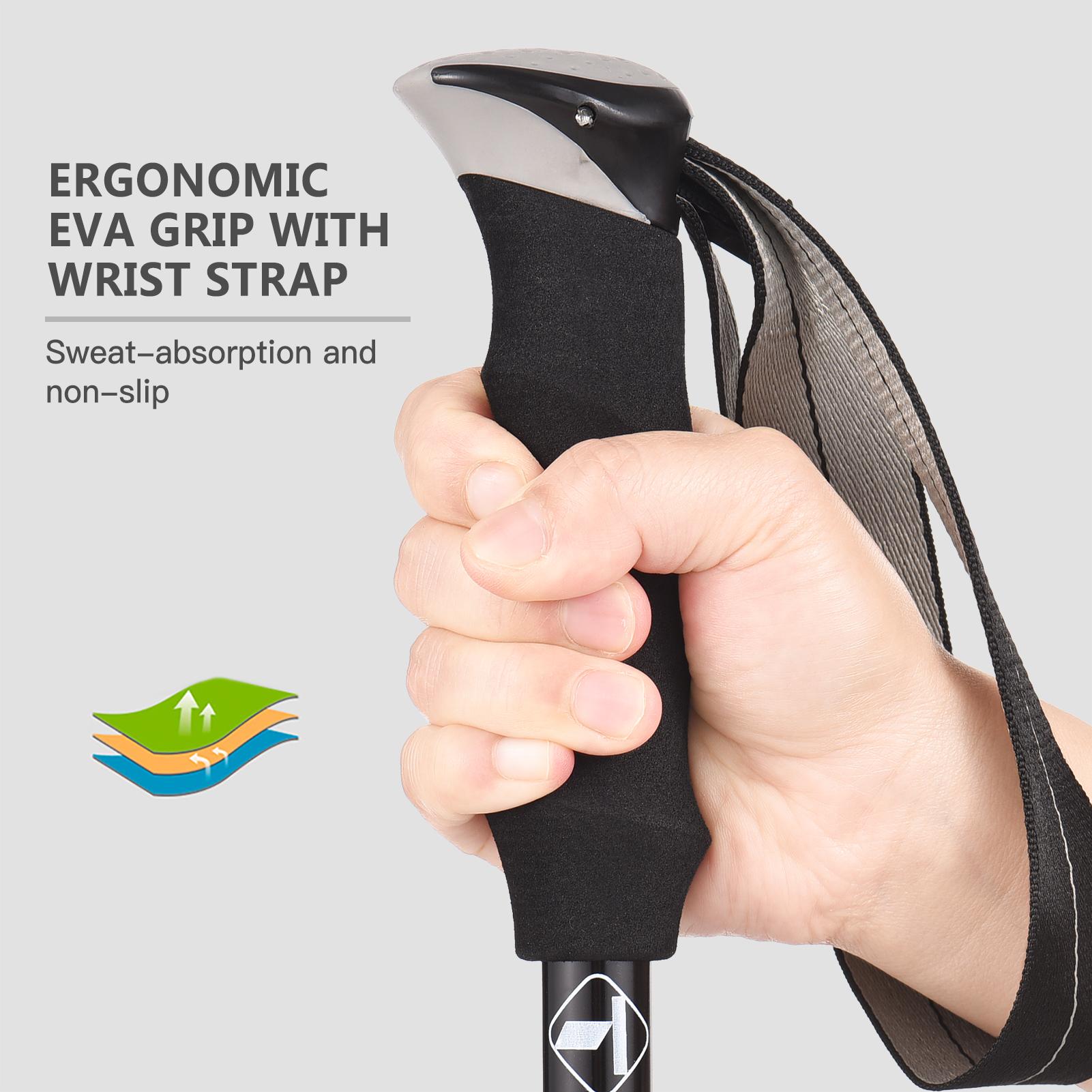 

Трекінгова палиця TOMSHOO, 2 шт., легка складана трекінгова палиця, п ятискладова палиця для походів 1 pack чорний