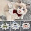 Colletto di Perle con Fiocco di Pizzo Gatto Cane Fazzoletto da Collo Animali Domestici Gatti Gattino Cane Cucciolo Stringa Bavaglino Collana Cravatta Cinturino da Collo Sciarpa Accessori