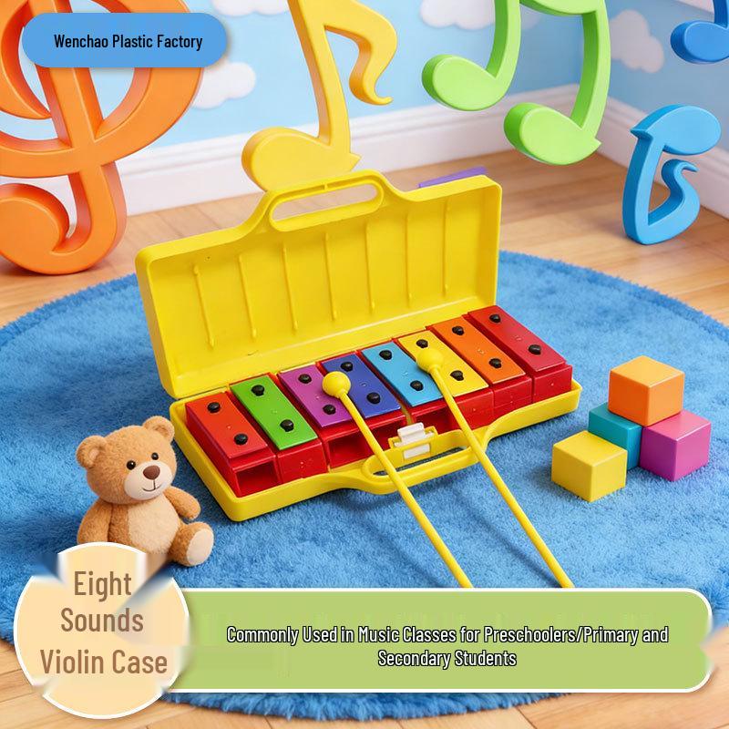 Rainbow Eight-Tone Toddler Hand Piano – Infant Educational Percussion Toy
