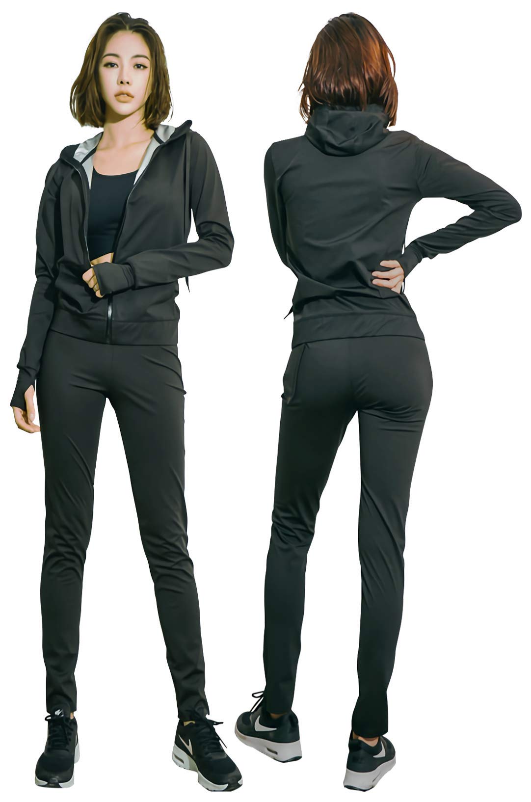 

Костюм для сауны NANE Ultimate Weight 6x Потовыделяющий Тренировочный Стильный Верх и Низ с Капюшоном Размер Женский [Популярный, Любимый знаменитостями, Потеря, Сила] чёрный