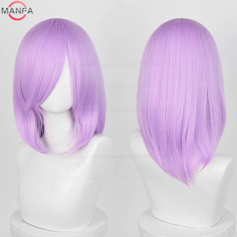 40cm Medium Basic Anime Cosplay Wig Bang Blond  Black White Red Pink Green Brown Gold Blue Heat Resistant Synthetic Hair Wigs