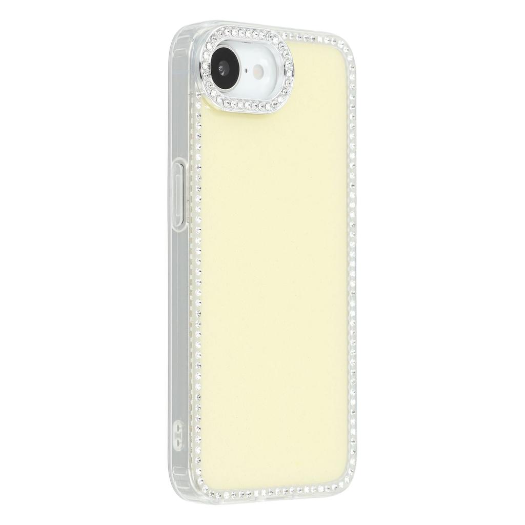 For iPhone 16e Case Rhinestone Edge Glitter Back TPU+PC IMD Phone Cover